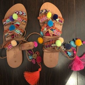 Elina Linardaki lace up sandals - barely worn!